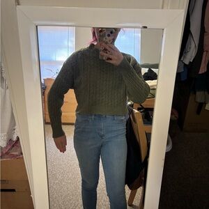 Anna Olive Cable Knit Pullover